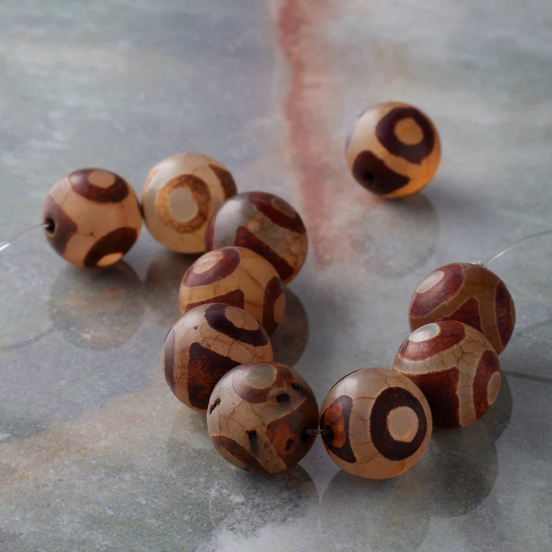 Brown Agate Round Beads, 11mm by Bead Landing™