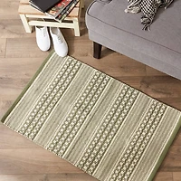 DII® Artichoke Green Dobby Stripe Hand-Loomed Rug, 2ft. x 3ft.