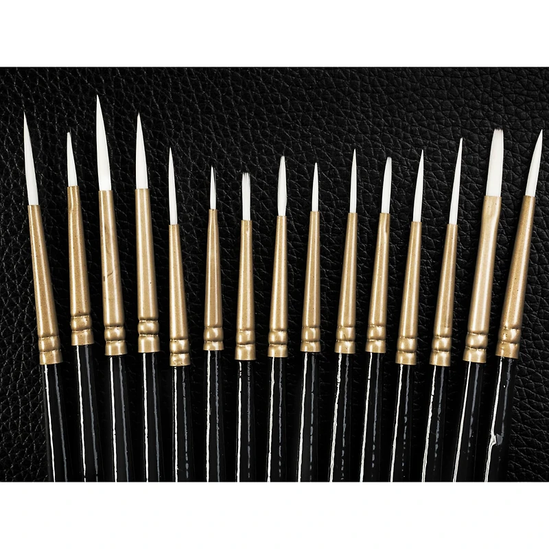 Arteza® Handmade Taklon Hair 15 Piece Miniature Detail Paint Brush Set