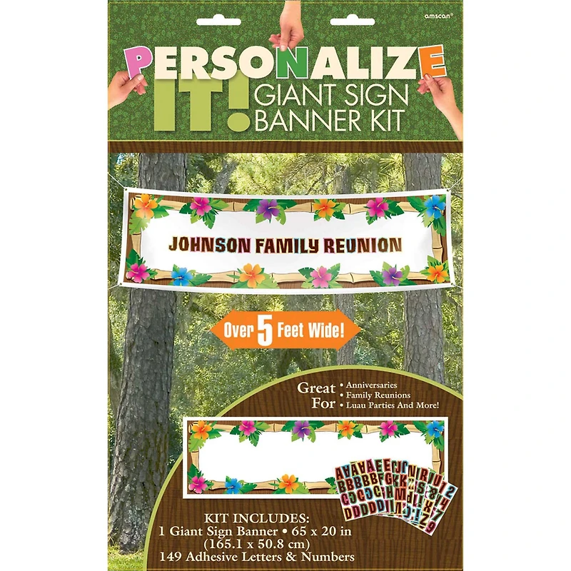 64" Giant Personalized Luau Banner Kit