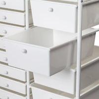 Honey Can Do White 15-Drawer Metal Rolling Storage Cart