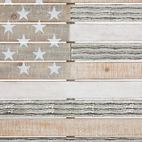 White Wood French Country American Flag Wall Decor, 26" x 38" x 2"