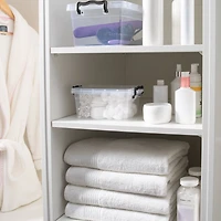 Simplify 1.75L Clear Stackable Storage Bin with Handle