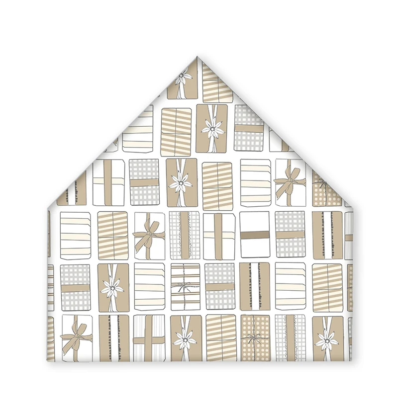 Neutral Gift Boxes 17x17 House Shaped Canvas