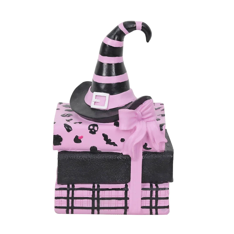 7.25" Pink & Black Witch Hat Bookstack Tabletop Décor by Ashland®