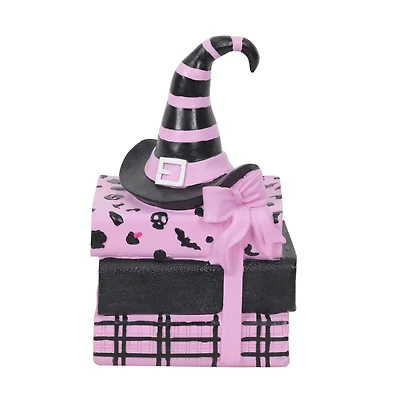 7.25" Pink & Black Witch Hat Bookstack Tabletop Décor by Ashland®