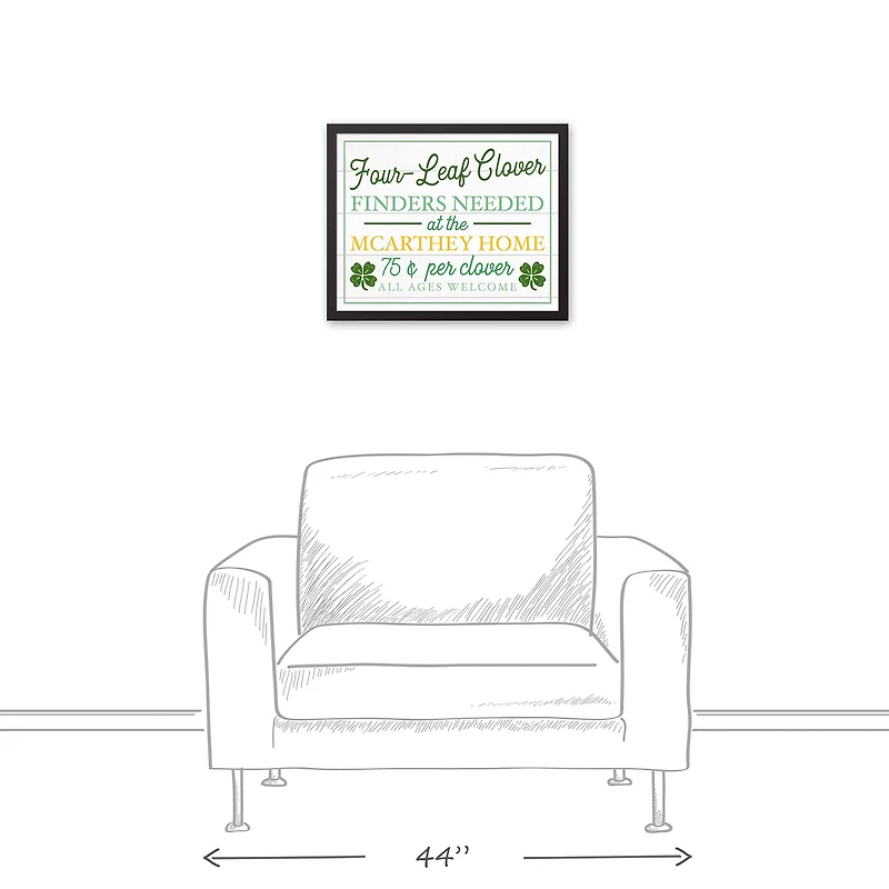 Four Leaf Clover Finders Black Framed Canvas