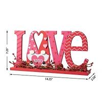 Glitzhome® 14.25" Valentine's LOVE Wooden Gnome Table Decor