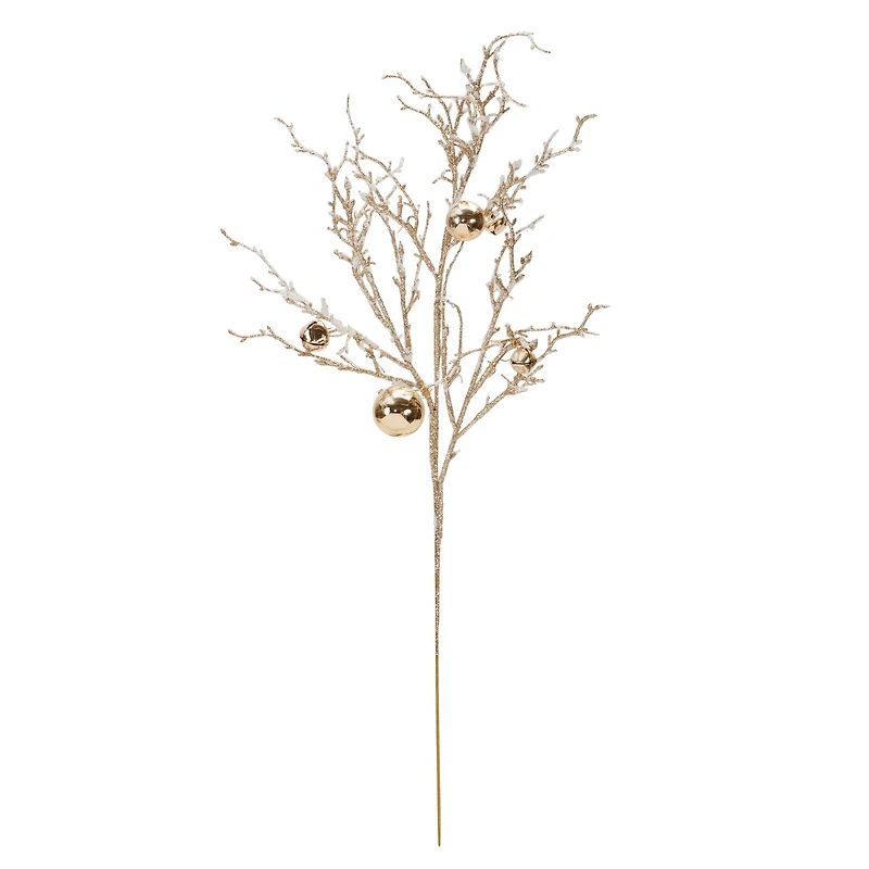 25" Flocked Twig Branches with Sleigh Bells, 6ct.