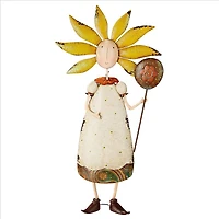 Design Toscano® 34.5" Flower Children Girl Metal Garden Statue