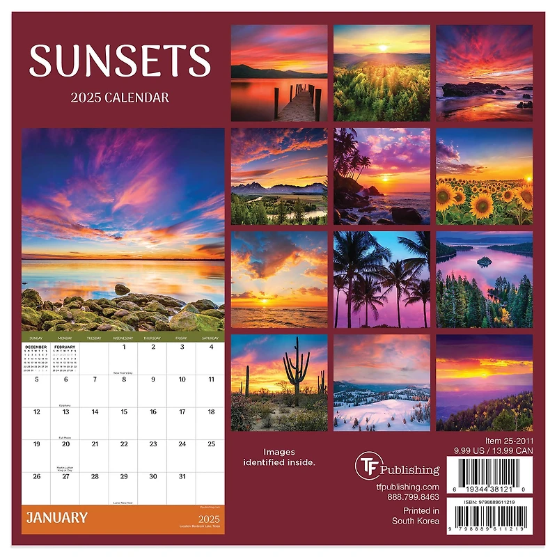 TF Publishing 2025 Sunsets Mini Calendar