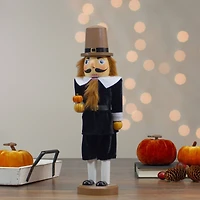 14" Wooden Pilgrim Fall Harvest Nutcracker