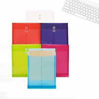JAM Paper Assorted Plastic Button & String Closure 9.75" x 11.75" Envelopes, 6ct.
