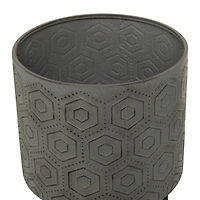 Dark Gray Metal Modern Planter Set