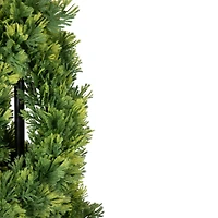 4.5ft. Unlit Artificial Cedar Double Spiral Topiary Tree in Urn Style Pot