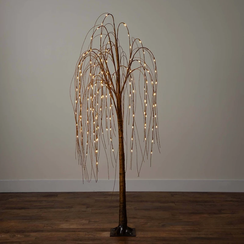 6ft. Pre-Lit Willow Artificial Christmas Tree, Warm White LED Lights