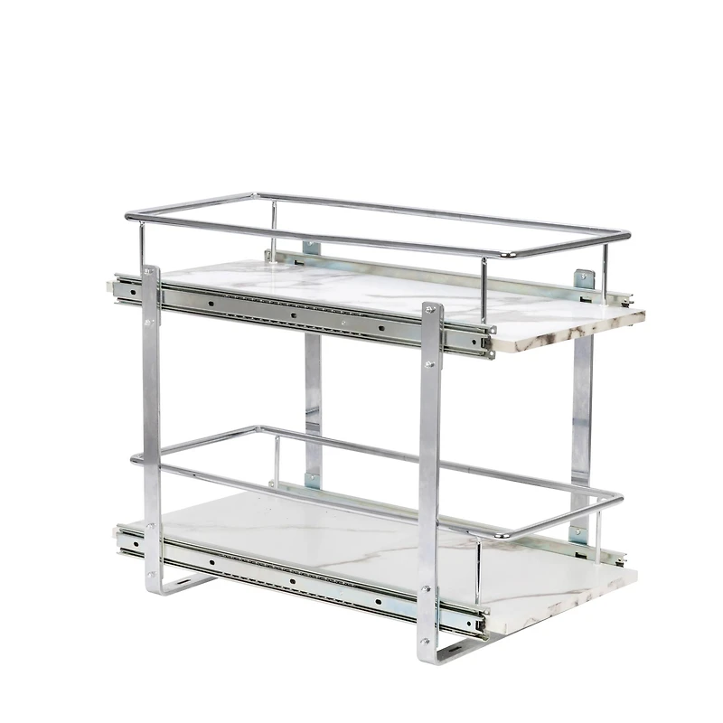 Household Essentials Glidez Marble 2-Tier Cabinet Organizer