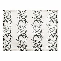 Black Leaf Stripes 18" x 14" Cotton Twill Placemat