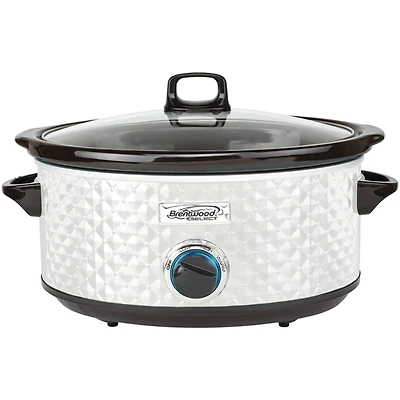 Brentwood Pearl White 7qt. Quilted-Pattern Slow Cooker