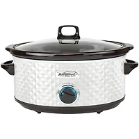 Brentwood Pearl White 7qt. Quilted-Pattern Slow Cooker
