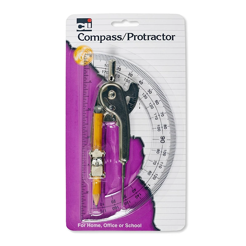 Charles Leonard Ball Bearing Compass & Protractor Combo Set, 12ct.