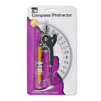 Charles Leonard Ball Bearing Compass & Protractor Combo Set, 12ct.