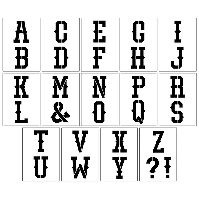 4" Western Alphabet Serif Stencils by Craft Smart®