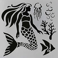PA Essentials Mermaid Stencil, 12" x 12"