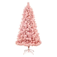 7ft. Pre-Lit Holiday Pink Cashmere Artificial Christmas Tree, White LED Lights