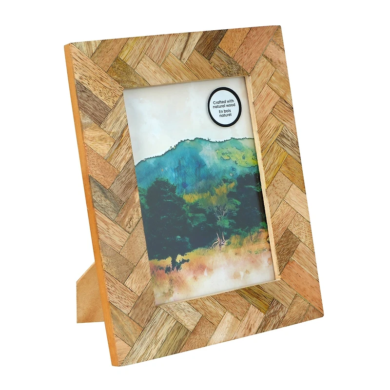 5" x 7" Natural Herringbone Wood Tabletop Frame, Atelier by Studio Décor®