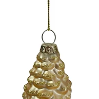 Matte Gold Pine Cone Glass Ornament