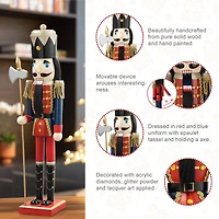 Glitzhome® 24" Wooden Christmas Soldier Nutcracker