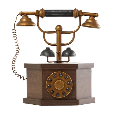12.5" Antique Rotary Style Telephone Tabletop Décor
