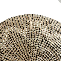 Set of 3 Natural Brown Seagrass Traditional Abstract Wall Decor, 29", 24", 20"