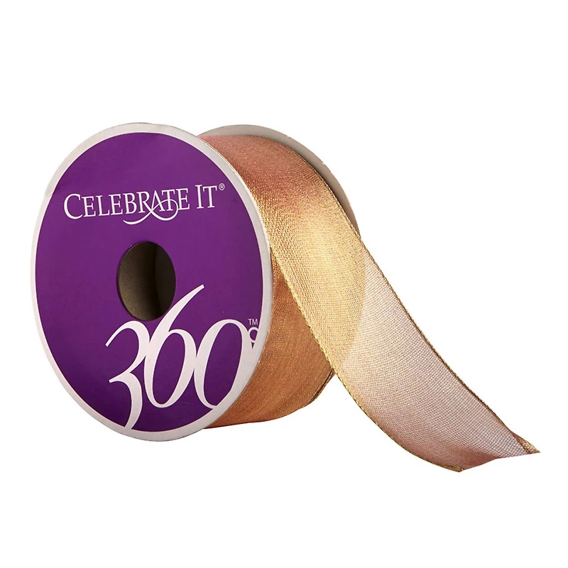 1.5" Sheer Wired Metallic Ribbon by Celebrate It® 360°™
