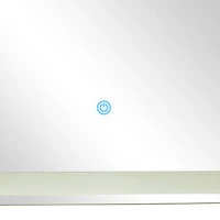 Clear Glass Modern LED Mirror, 39" x 1" x 30"