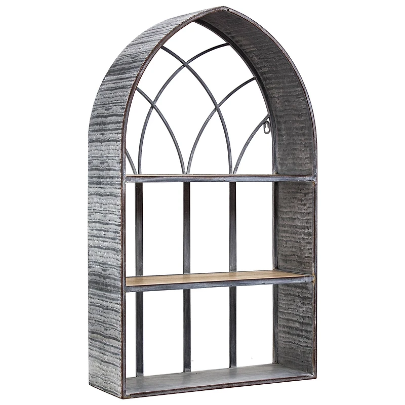 White Cathedral Arch Rustic Hanging Wall Shelf & Rack