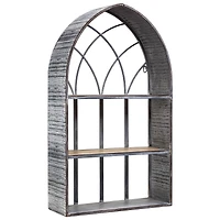 White Cathedral Arch Rustic Hanging Wall Shelf & Rack
