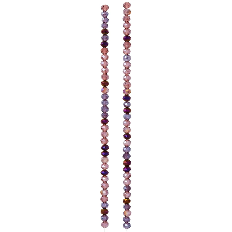 12 Pack: Amethyst Rondelle Glass Beads, 3.5mm by Bead Landing™