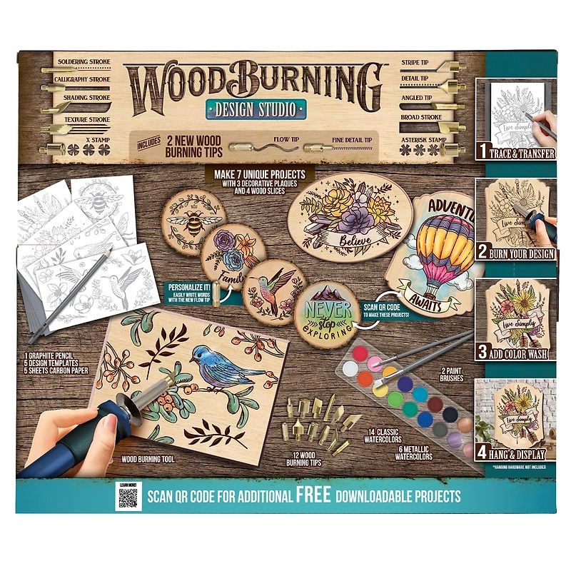 ArtSkills® 55 Piece Beginners Wood Burning Kit with Wood Rounds
