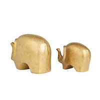 Set of 2 Gold Stoneware Glam Sculptures, 7" x 9" x 4"