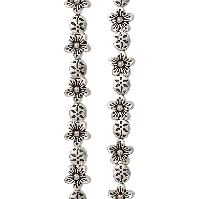 Silver Flower Beads by Bead Landing™