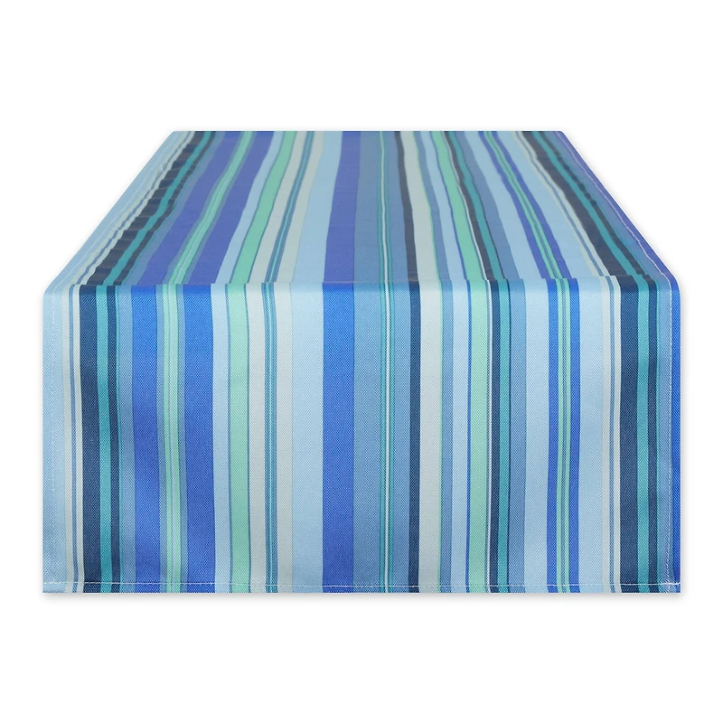 DII® Blue Ocean Stripe Print Outdoor Table Runner, 14x72