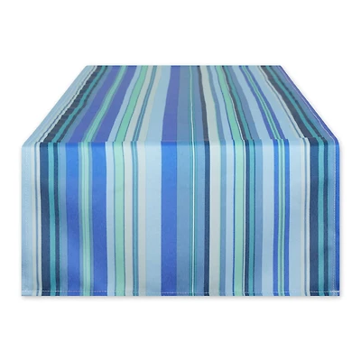 DII® Blue Ocean Stripe Print Outdoor Table Runner, 14x72