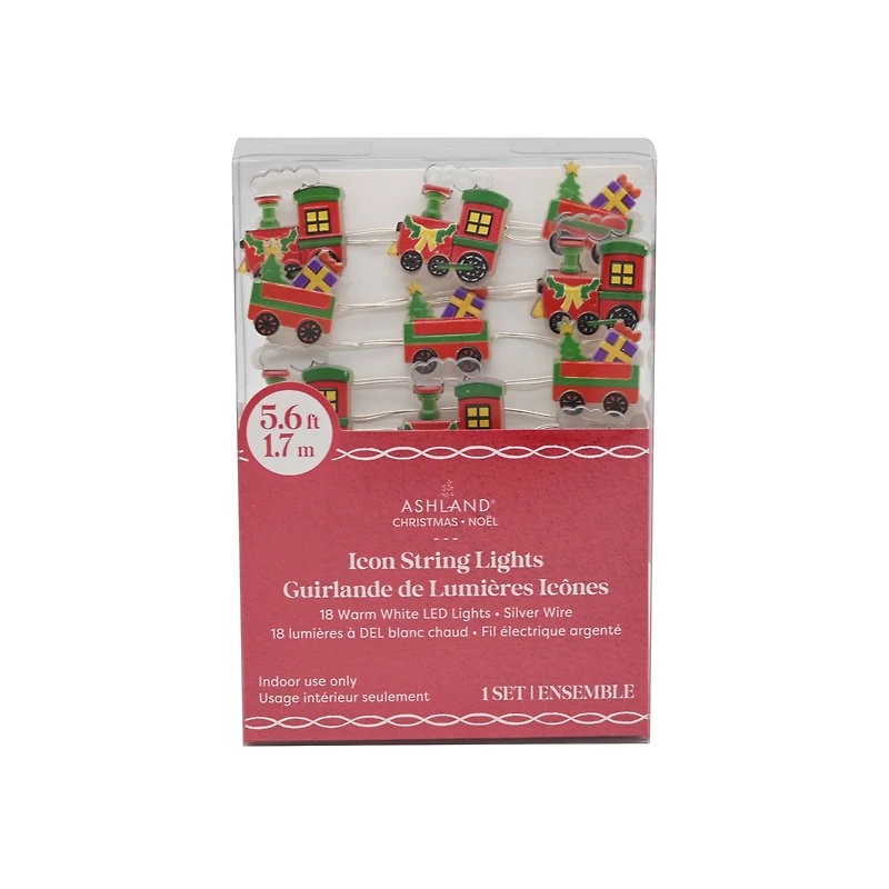 18ct. Warm White LED Train String Lights on Silver Wire by Ashland®