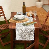 Stone  Floral Print Outdoor Table Runner, 14" x 72"