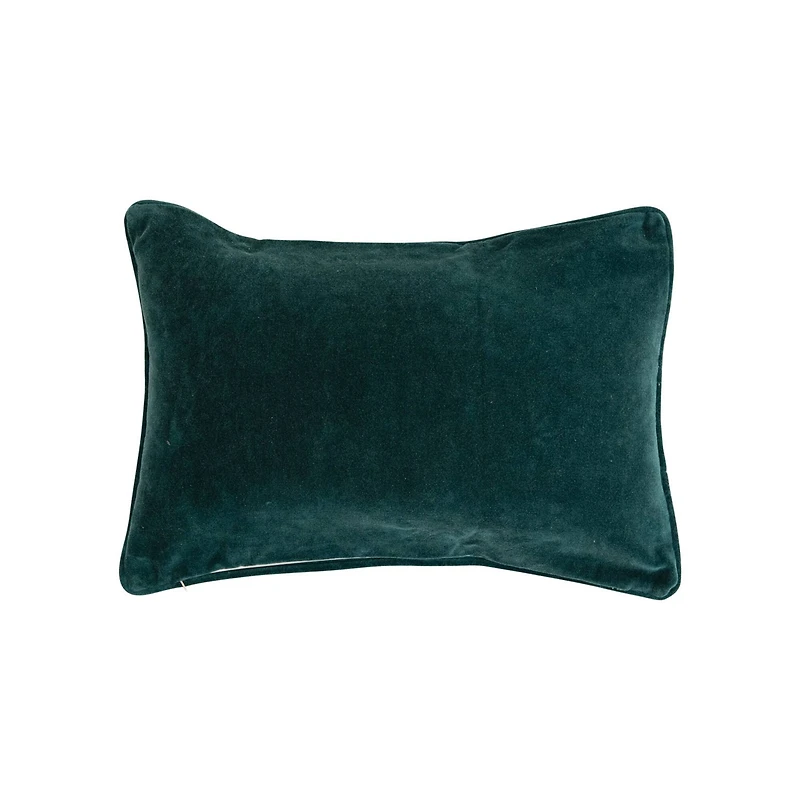 Hello Honey® 20" Christmas is All About Family Cotton Lumbar Embroidered Pillow