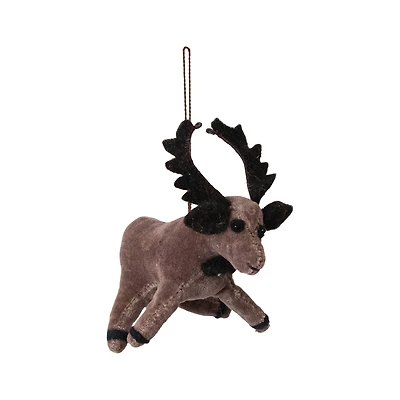 Hello Honey® 6" Brown Velvet Moose Ornament