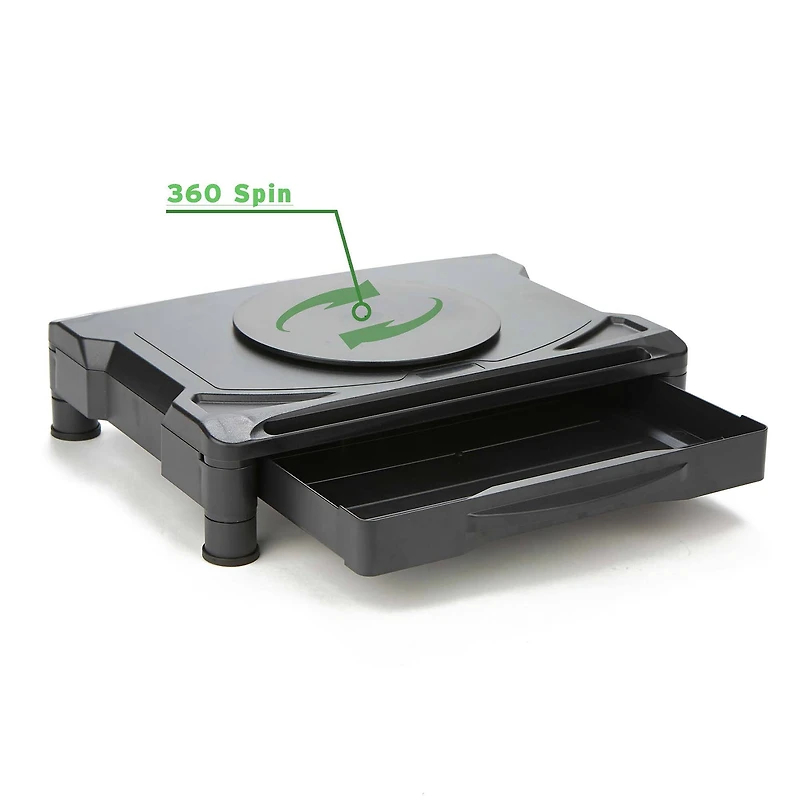 Mind Reader Rotative Black Extra Wide Monitor Riser