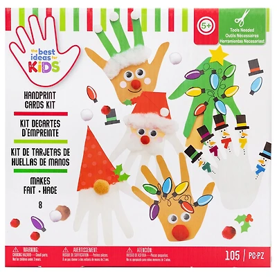 Colorbok Christmas PDQ Holiday Kids Hand Print Card Kit